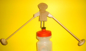Balancing Bob on a water bottle